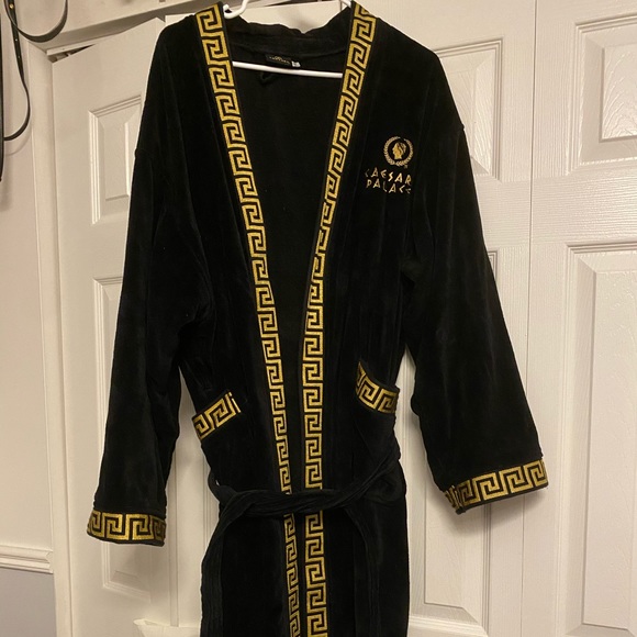 greek key bathrobe